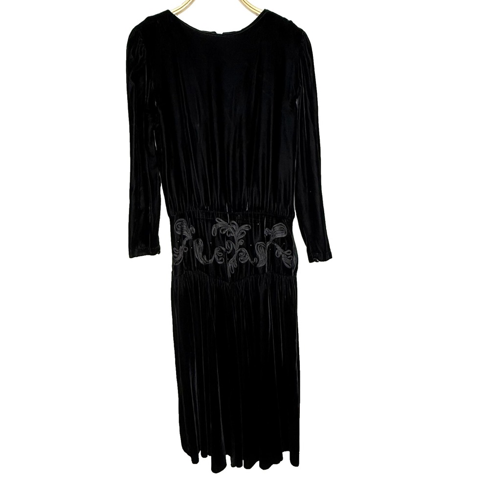 Donna Morgan For Non Stop Crushed Velvet Maxi Dress Size 7/8‎ Drop Waist Vintage